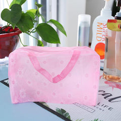 Waterproof Lightweight Portable Cosmetic Bag Double Handle Zipper Toiletry Bag