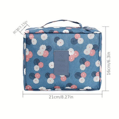 Floral Print Cosmetic Bag Lightweight Travel Makeup Pouch Portable Toiletry Bag