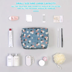 Floral Print Cosmetic Bag Lightweight Travel Makeup Pouch Portable Toiletry Bag