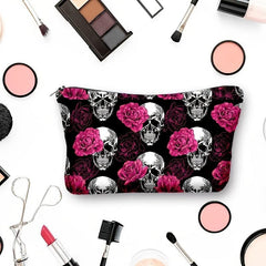 Flower & Skull Storage Bag Makeup Pouch Coin Purse