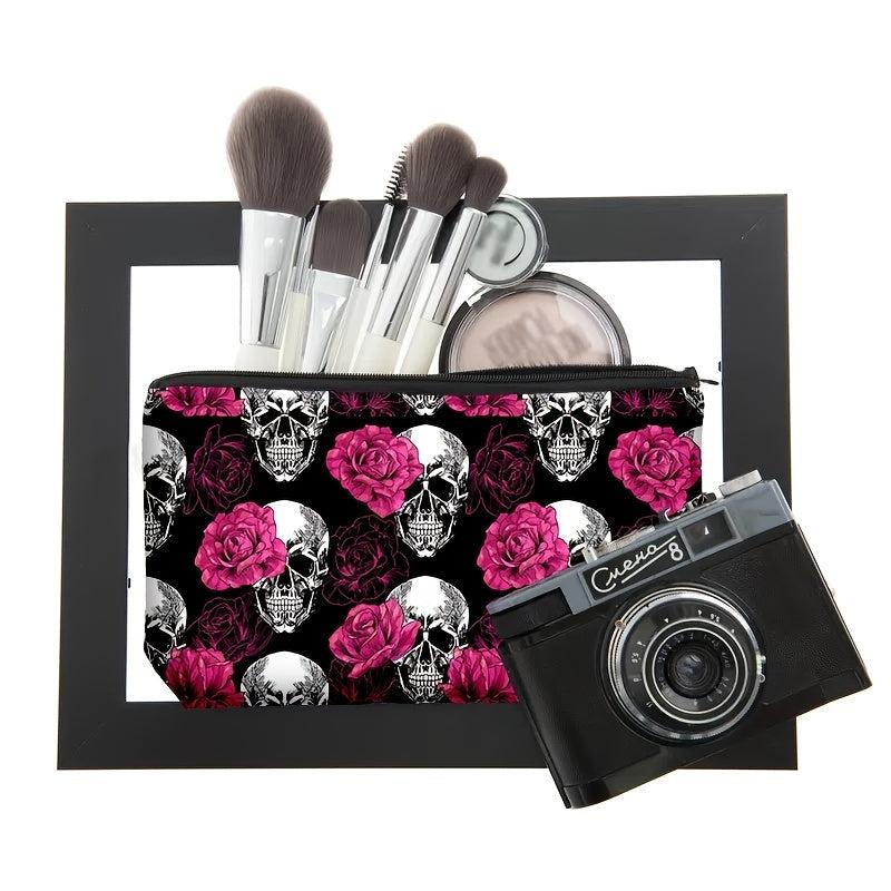 Flower & Skull Storage Bag Makeup Pouch Coin Purse