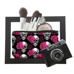 Flower & Skull Storage Bag Makeup Pouch Coin Purse