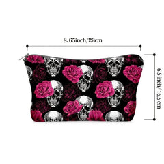Flower & Skull Storage Bag Makeup Pouch Coin Purse