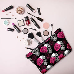 Flower & Skull Storage Bag Makeup Pouch Coin Purse
