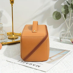 Portable Travel Cosmetic Bag PU Makeup Brush Bag Waterproof Zipper Toiletry Bag