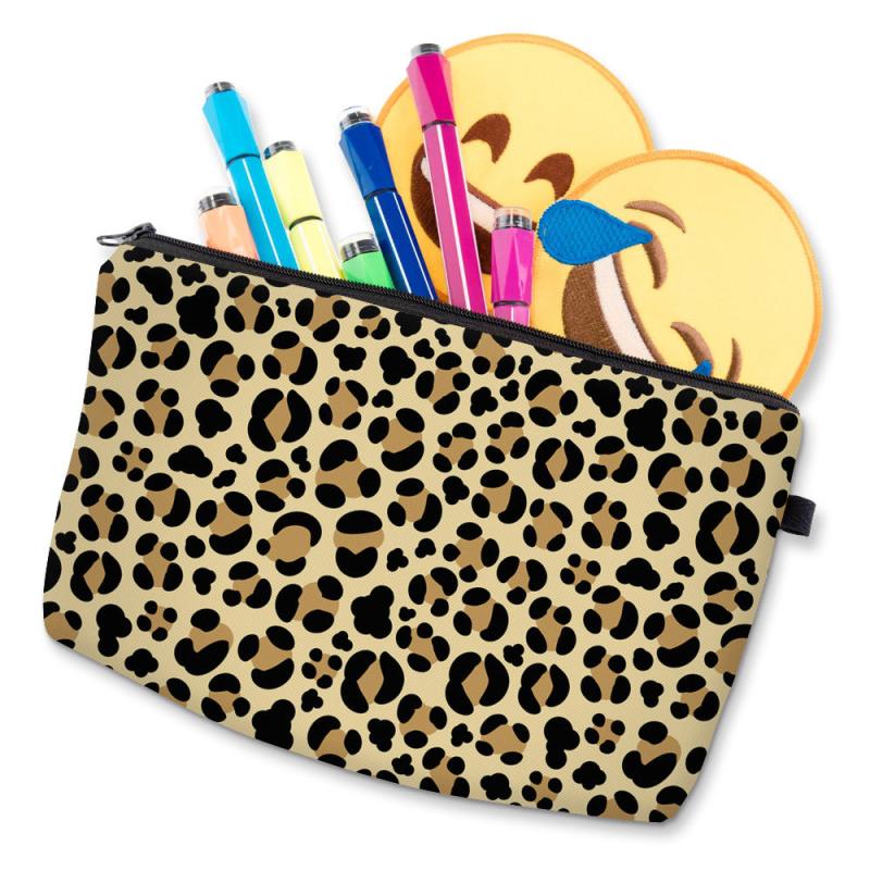 Leopard Pattern Zipper Pouch Carry On Bag Clutch Coin Purse
