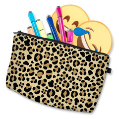 Leopard Pattern Zipper Pouch Carry On Bag Clutch Coin Purse