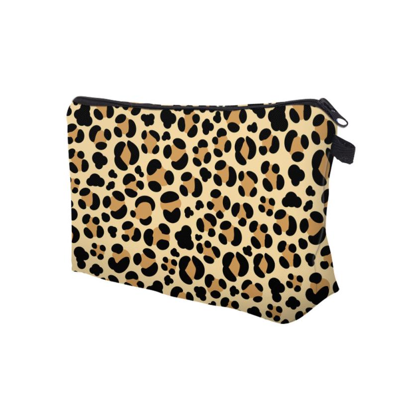 Leopard Pattern Zipper Pouch Carry On Bag Clutch Coin Purse