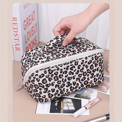 Leopard Print Zipper Makeup Pouch Lightweight Cosmetic Bag