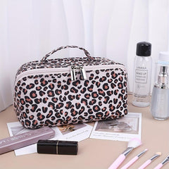 Leopard Print Zipper Makeup Pouch Lightweight Cosmetic Bag