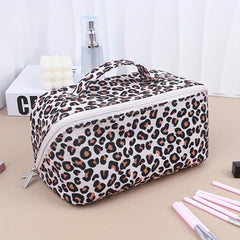 Leopard Print Zipper Makeup Pouch Lightweight Cosmetic Bag