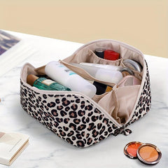 Leopard Print Zipper Makeup Pouch Lightweight Cosmetic Bag