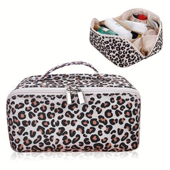 Leopard Print Zipper Makeup Pouch Lightweight Cosmetic Bag