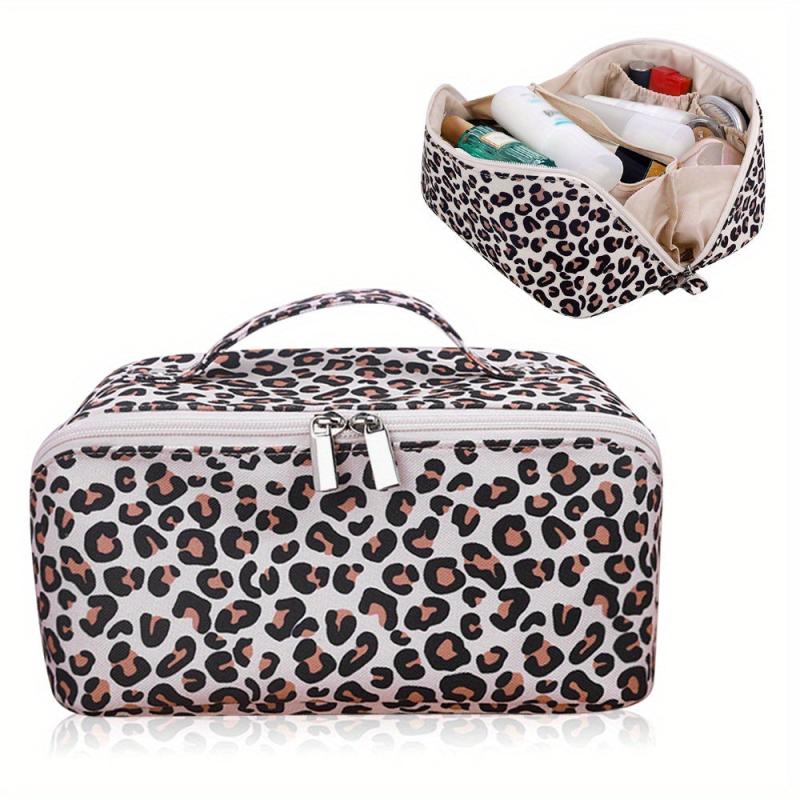 Leopard Print Zipper Makeup Pouch Lightweight Cosmetic Bag