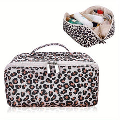 Leopard Print Zipper Makeup Pouch Lightweight Cosmetic Bag