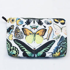 Vintage Butterfly Print Cosmetic Bag Portable Travel Makeup Pouch