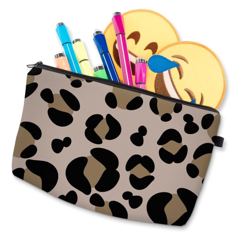 Leopard Print Makeup Pouch Carry On Bag Clutch Storage Bag