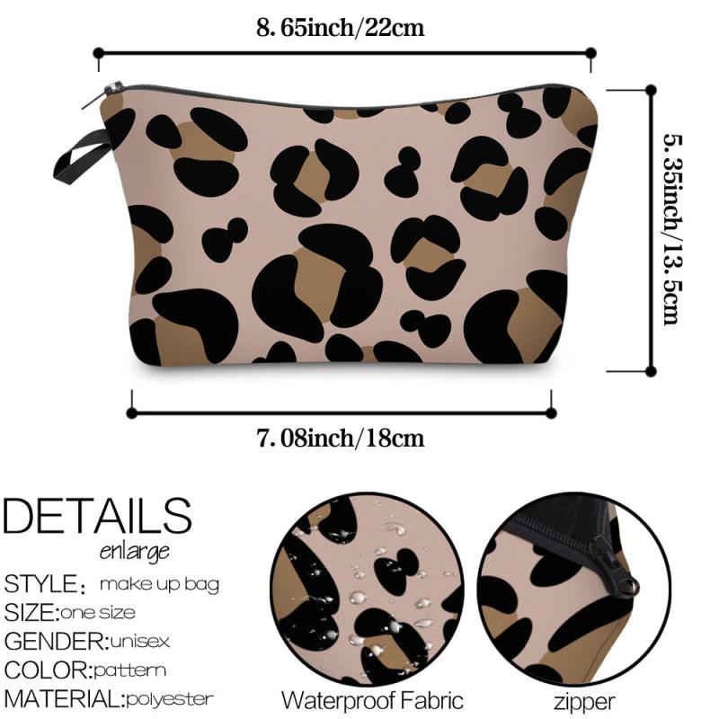 Leopard Print Makeup Pouch Carry On Bag Clutch Storage Bag