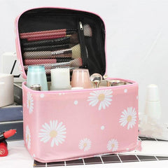 Flower Pattern Makeup Zipper Handbag Cosmetic Bag