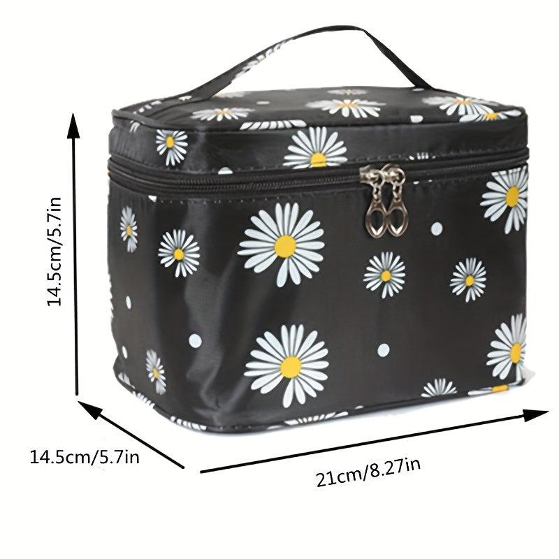 Flower Pattern Makeup Zipper Handbag Cosmetic Bag