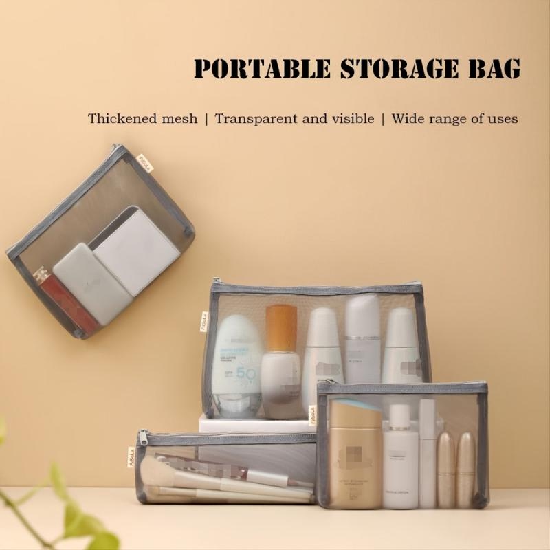 Portable Cosmetic Bag Travel Toiletry Wash Bag With Zipper