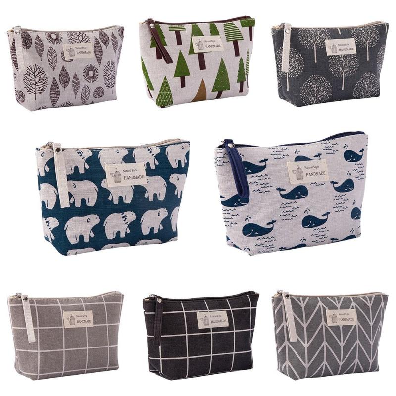 Cartoon Canvas Cosmetics Bag Makeup Storage Organizer