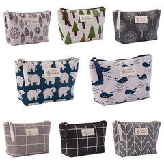 Cartoon Canvas Cosmetics Bag Makeup Storage Organizer