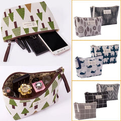 Cartoon Canvas Cosmetics Bag Makeup Storage Organizer