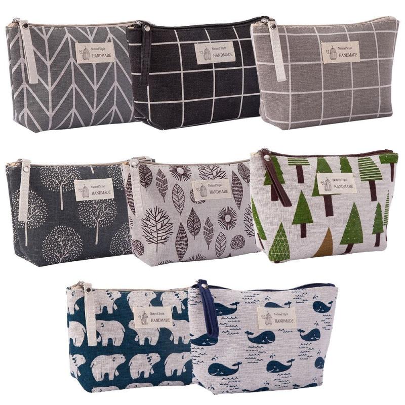 Cartoon Canvas Cosmetics Bag Makeup Storage Organizer