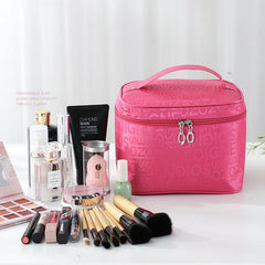 Letter Graphic Waterproof Cosmetic Bag Travel Toiletry Organizer