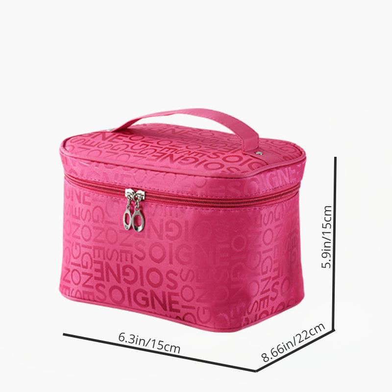 Letter Graphic Waterproof Cosmetic Bag Travel Toiletry Organizer