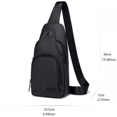Waterproof Sling Bag Crossbody Backpack USB Charging Port Travel Hiking