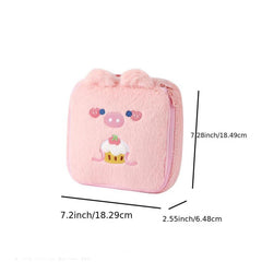 Cartoon Bear Pattern Makeup Bag Travel Storage Plush Bag
