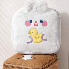 Cartoon Bear Pattern Makeup Bag Travel Storage Plush Bag