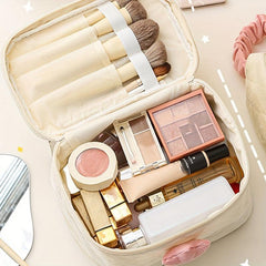 Flower Decor Makeup Zipper Handbag Quilted Toiletry Wash Bag