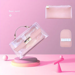 Transparent Waterproof Cosmetic Satchel Bag Plastic Makeup Storage Organizer