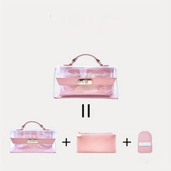 Transparent Waterproof Cosmetic Satchel Bag Plastic Makeup Storage Organizer