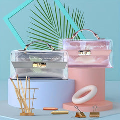 Transparent Waterproof Cosmetic Satchel Bag Plastic Makeup Storage Organizer