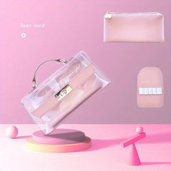 Transparent Waterproof Cosmetic Satchel Bag Plastic Makeup Storage Organizer