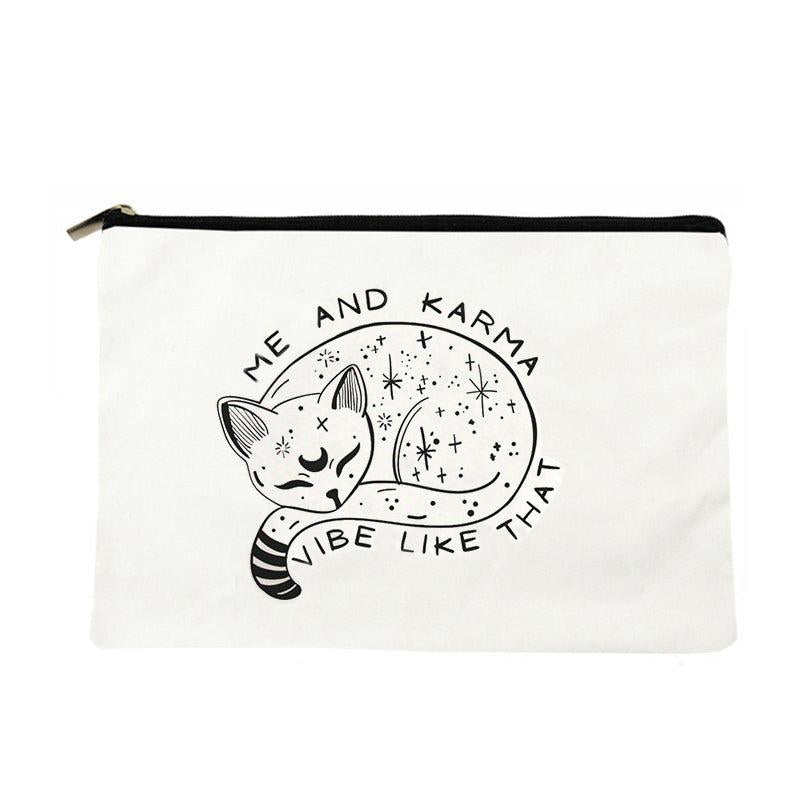 Cartoon Print Comestic Bag Portable Toiletry Pouch Travel Makeup Organizer