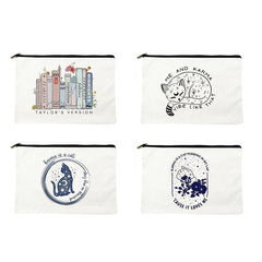 Cartoon Print Comestic Bag Portable Toiletry Pouch Travel Makeup Organizer