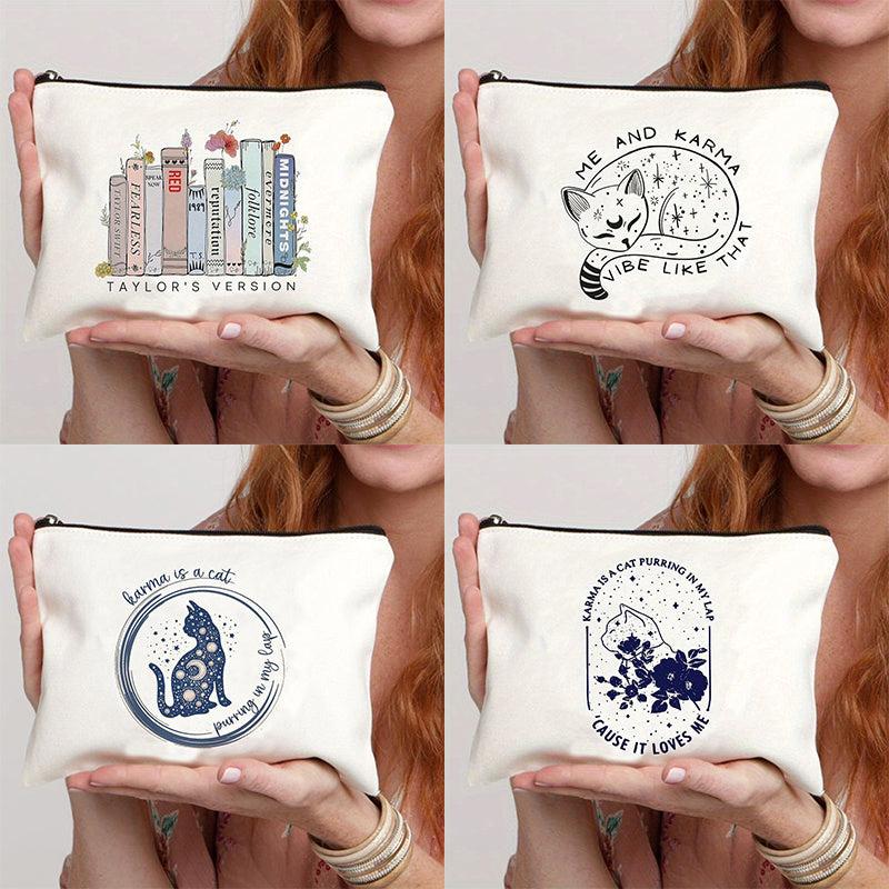 Cartoon Print Comestic Bag Portable Toiletry Pouch Travel Makeup Organizer