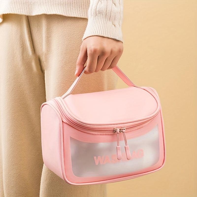 Large Capacity Cosmetic Bag Zipper Portable Toiletry Wash Bag