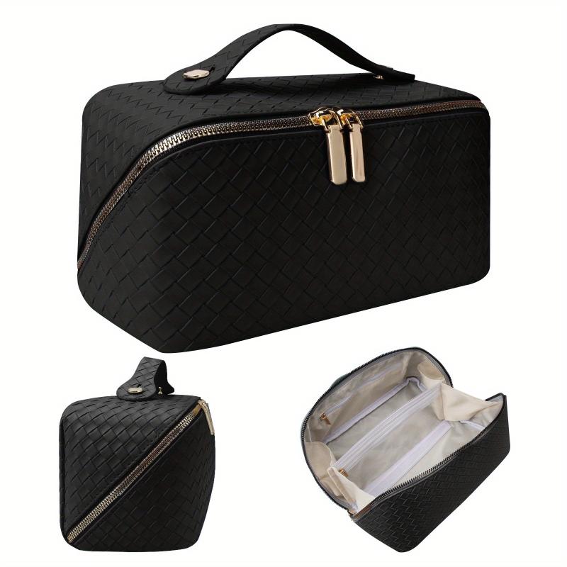 Minimalist Braided Makeup Zipper Bag Portable Solid Cosmetic Bag