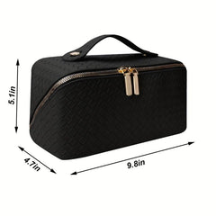 Minimalist Braided Makeup Zipper Bag Portable Solid Cosmetic Bag