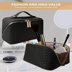 Minimalist Braided Makeup Zipper Bag Portable Solid Cosmetic Bag