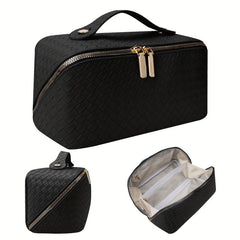 Minimalist Braided Makeup Zipper Bag Portable Solid Cosmetic Bag