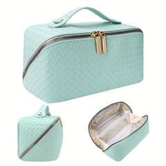 Minimalist Braided Makeup Zipper Bag Portable Solid Cosmetic Bag