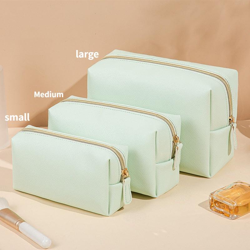 Solid Lightweight Cosmetic Bag Travel Storage Organizer With Zipper