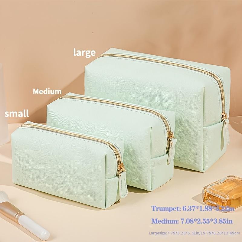 Solid Lightweight Cosmetic Bag Travel Storage Organizer With Zipper
